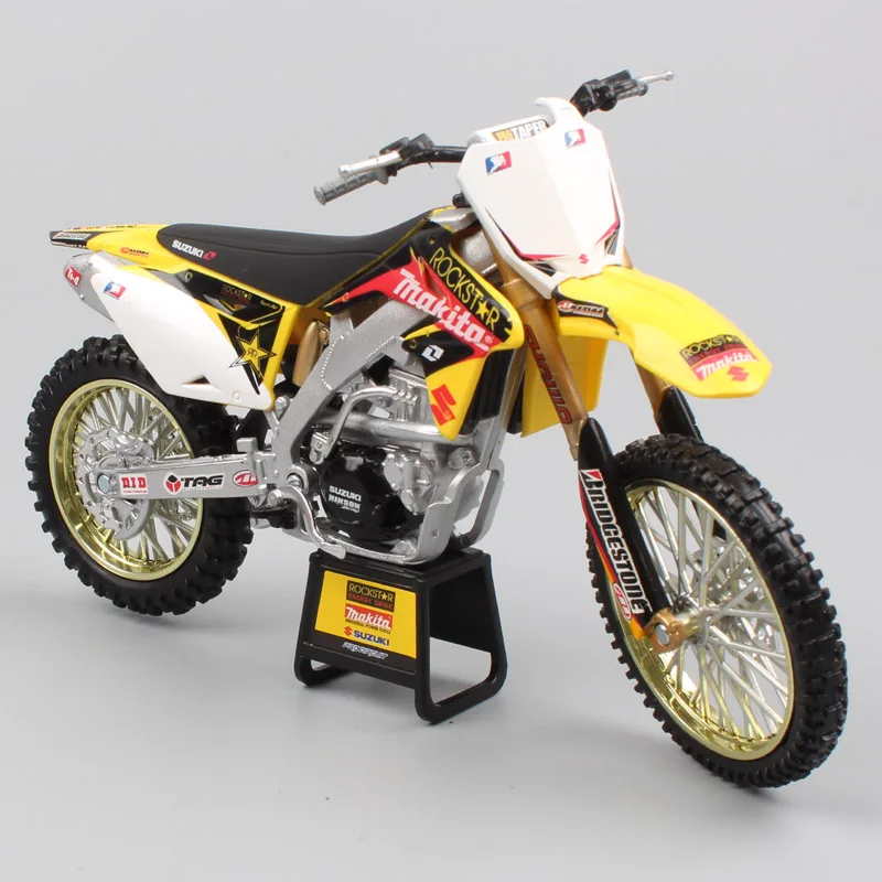 1:12 Масштаб Newray мотоцикл Suzuki RM250 Racing миниатюрный бездорожье грязи коллекционеров Мотокросс реплики велосипед литой модели игрушки