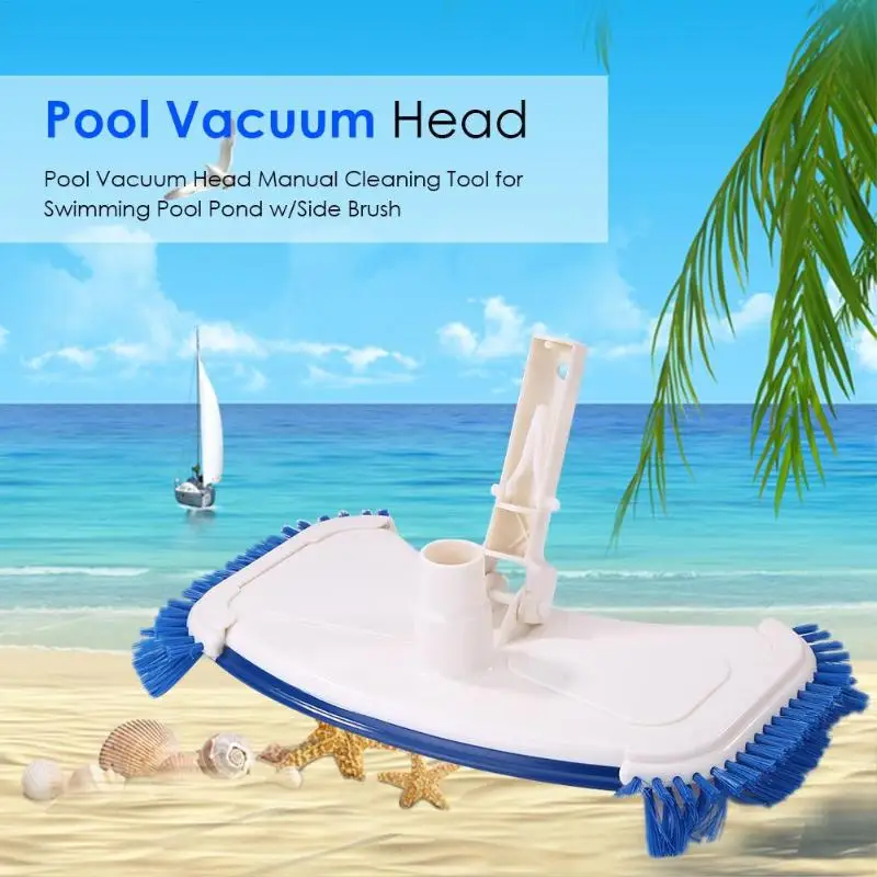 

Home New Simple Multifunction High-quality PP Pool Vacuum Head Manual Cleaning Tool for Swimming Pool Pond w/Side Brush