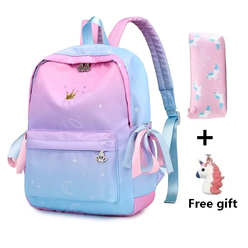 Ортопедические рюкзаки с модным принтом, школьные сумки для девочек-подростков, детские школьные сумки для девочек, mochilas escolar - Цвет: Set 2
