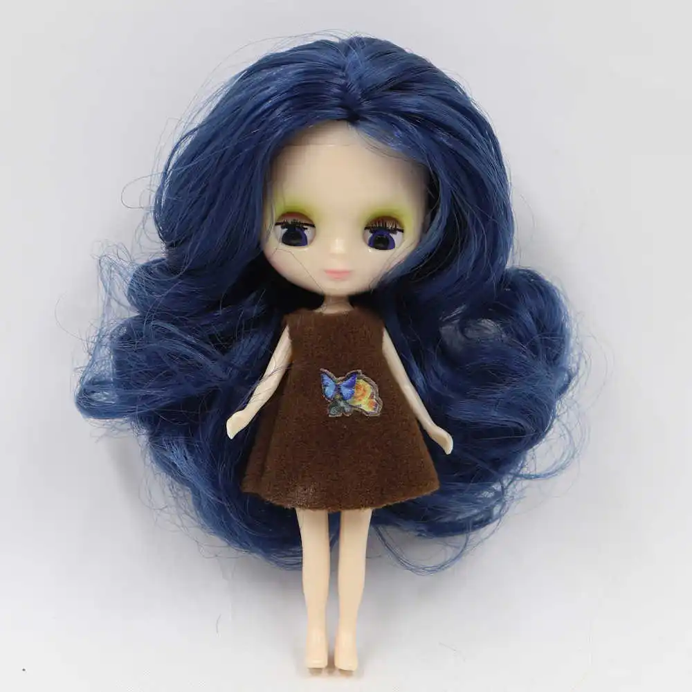 Фабрика мини blyth кукла 10 см красочные волосы цвет с случайным платье с челкой или без челки нормальное тело DIY модные игрушки - Цвет: Красный