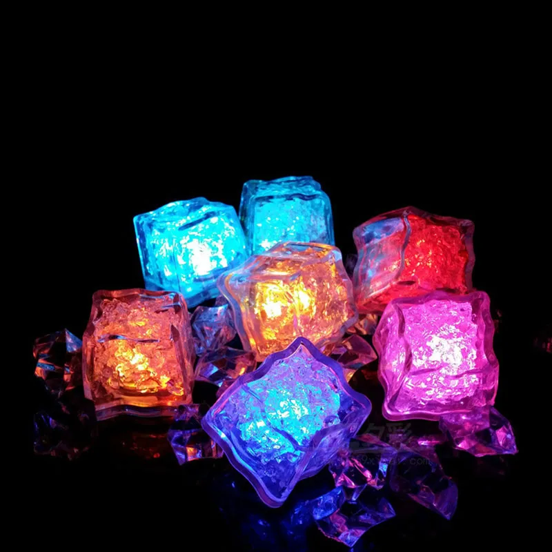 

12Pcs/lot Navpeak LED Ice Cube Fast Flash Slow Flash 7 Color Auto Changing Crystal Cube For Valentine's Day Party Wedding