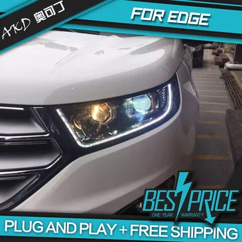 

Car Styling for Edge Headlights 2016 LED Headlight LED DRL Dynamic Signal Hella 5 Bi-Xenon Projector Lens Hid D2H