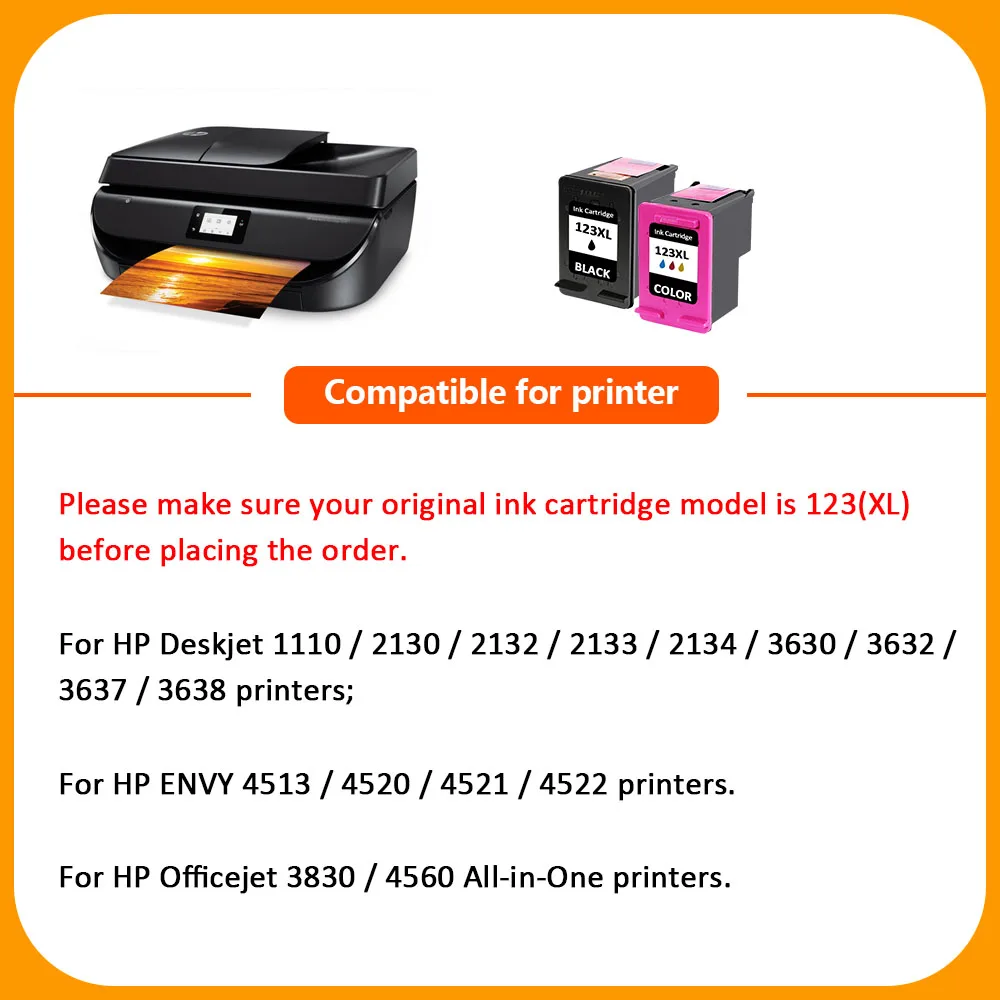 Hisaint 2017 популярный чернильный картридж для HP 123 123XL F370/F375/F380/5145/5150 струйный принтер