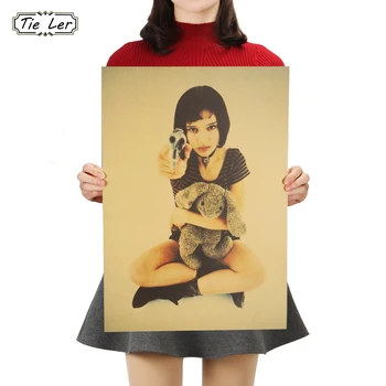 

TIE LER Classic Movies The Killer is Not Too Cold Wall Sticker Leon Vintage Kraft Paper Decorative Painting Poster 51.5X36cm