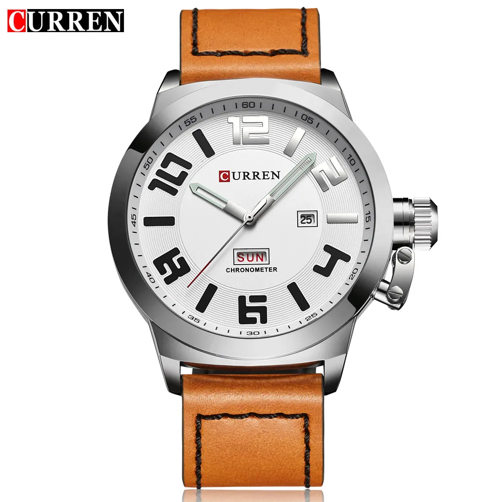 

CURREN Casual Mens Watches Top Brand Luxury Men's Quartz Watch Waterproof Sport Military Watches Men Leather Relogio Masculino