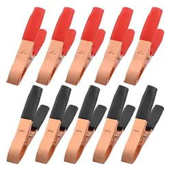 

10x 30A Insulating Plastic Coated Test Probe Alligator Clips Clamps 75mm