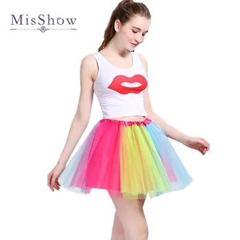 

MisShow 3 Layers 45cm Mini Tulle Skirt Elegant Pleated TUTU Skirts Womens Vintage Lolita Petticoat faldas mujer saias Jupe