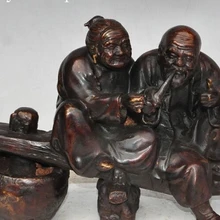 Bi003340 1" Китай народная Классическая бронзовый Пожилых Пожилая пара Счастье Супружеской любви статуя