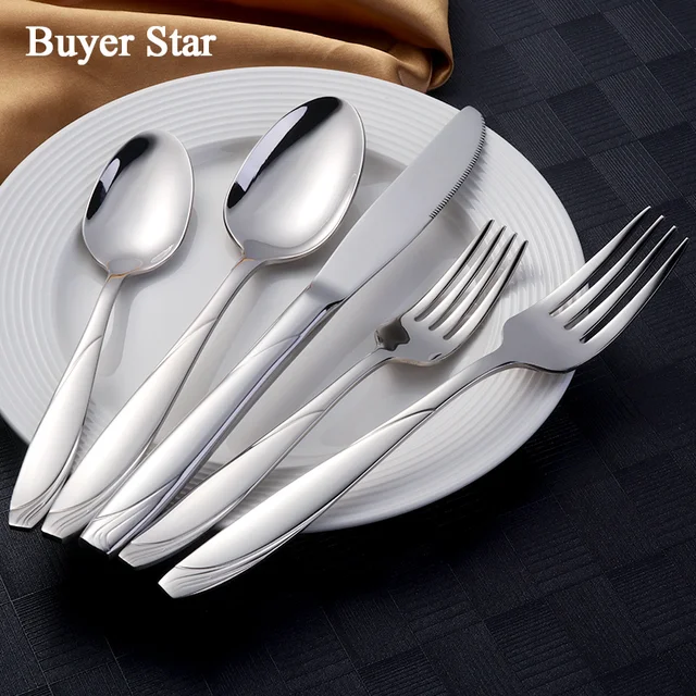 20Pcs/Set 18/10 Stainless Steel Cutlery Set Dinner Knife Fork Scoop ... 20Pcs/Set 18/10 Stainless Steel Cutlery Set Dinner Knife Fork Scoop ...