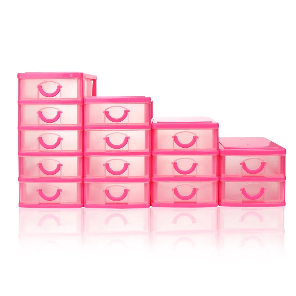 

Durable Plastic Mini Desktop Drawer Sundries Case make up storage organizer Cosmetics Box 2 Colors Each Section Has 2~5 Grids