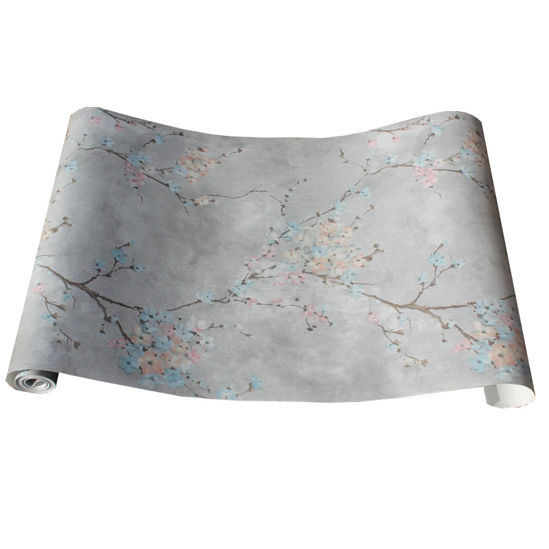 American Style Bedroom Non-woven Wallpaper For Walls Vintage Pastoral Plum Blossom Living Room TV Background Wall Paper Flower American Style Bedroom Non-woven Wallpaper For Walls Vintage Pastoral Plum Blossom Living Room TV Background Wall Paper Flower