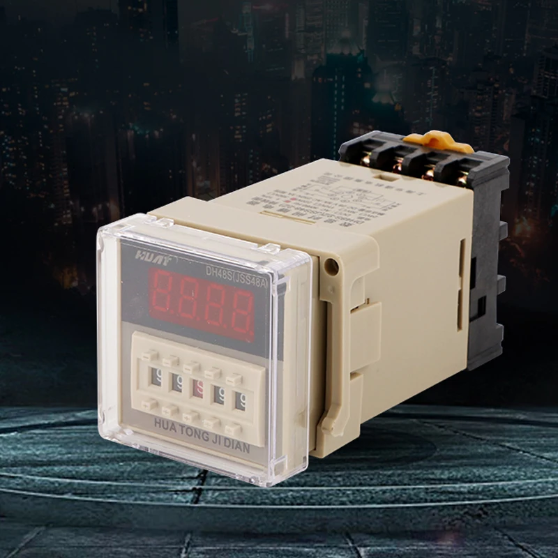 

High quality DH48S-2Z digital time relay AC220V DC24V with base