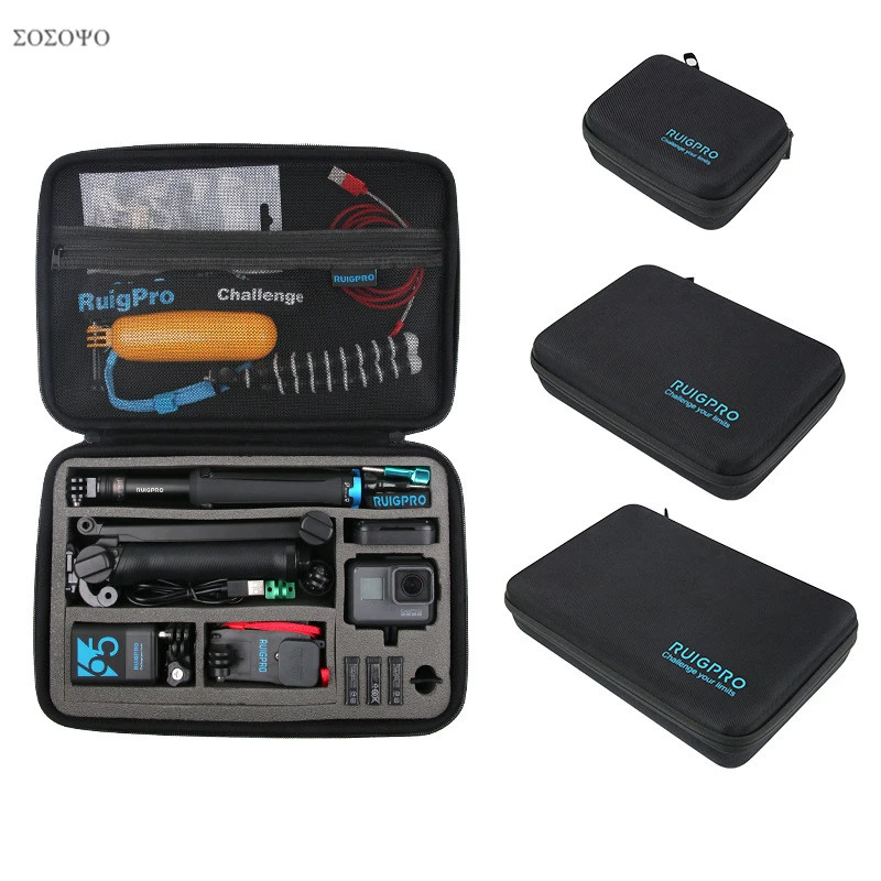 Portable Carry Storage Bag Protective Case Box 3 Size Handbag For Gopro Hero 9 8 7 6 5 4 Xiaomi Yi Sjcam Accessories Camera Bag Sports Camcorder Cases Aliexpress