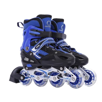 

1 Pair Teenager Children Inline Skate Roller Skating Shoes Adjustable Washable PVC Flashing Wheels Patines For Kids Girl Boy