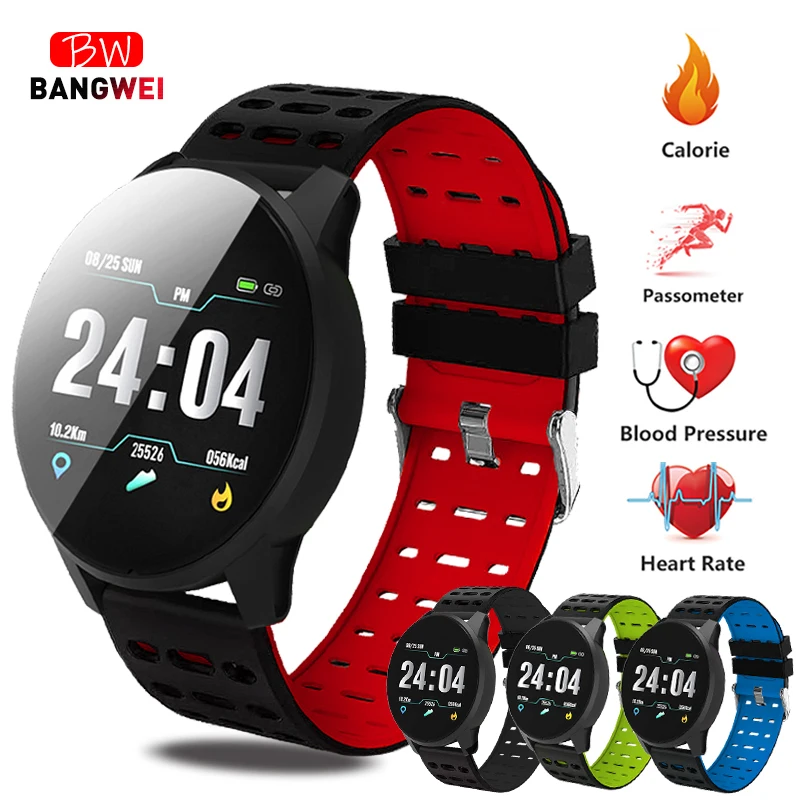 

BANGWEI Smart Watch Women Heart rate blood pressure monitor Fitness tracker LED Waterproof Sport Smart Watch for IOS Android