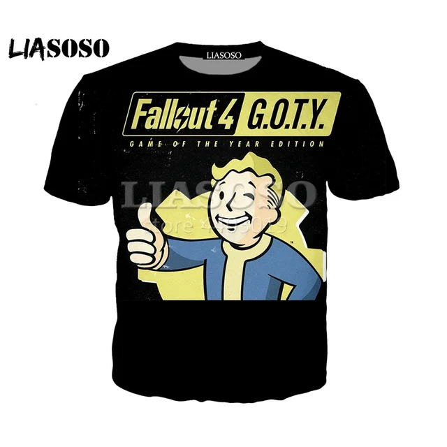 LIASOSO 2018 Summer New T-shirt 3D Color Printing Fallout 4 Game Character Men and women top clothes Brand Clothing SE1077