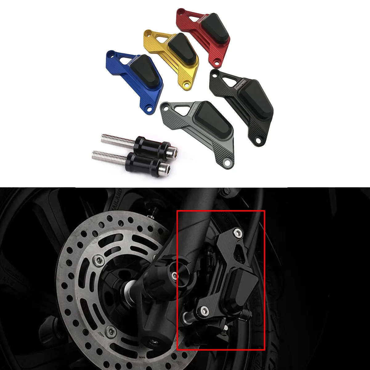 

Motorcycle CNC Aluminum Front Disc Caliper Brakecaliper Brake Guard Protector Cover For Honda PCX 125 150 PCX125 PCX150