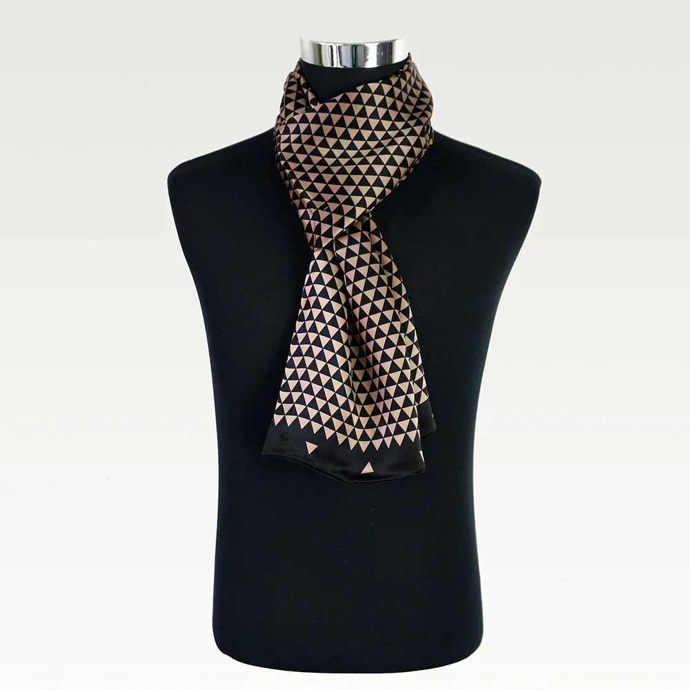 100 Silk Satin Long Scarf For Men 32X170cm Businessmen Scarves Pure