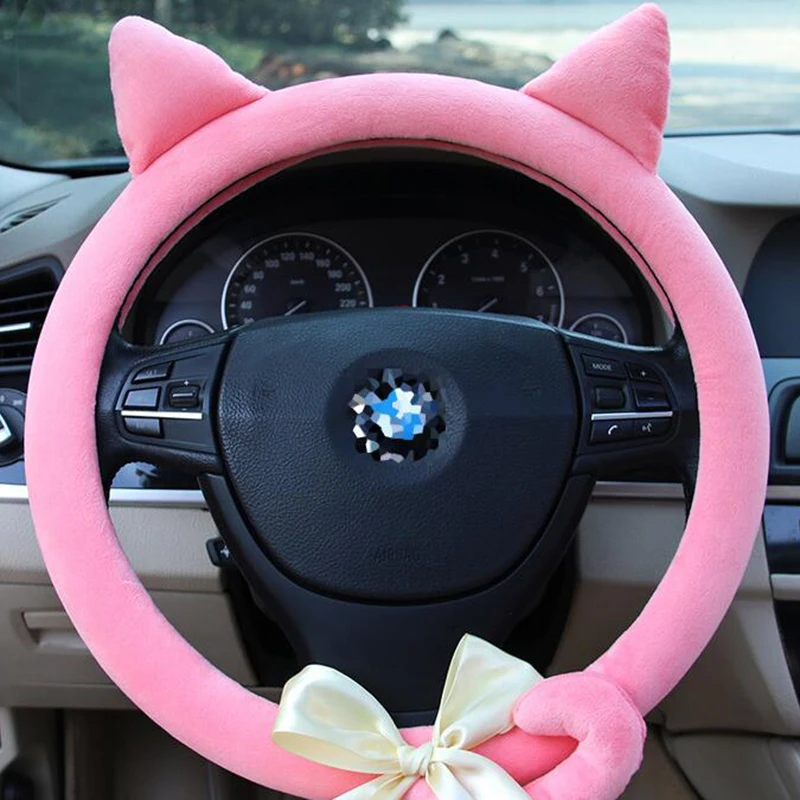 Чехол на руль hello kitty Автомобильные аксессуары короткий плюшевый теплый зимний чехол на руль для женщин ручка