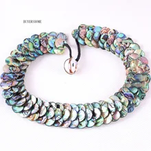 Женские ювелирные изделия ручной работы, натуральный синий браслет из бусин в виде ракушки Новой Зеландии " 1 шт RH875