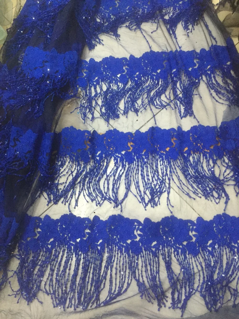 

Stock promotion high quality fringe sequin luxury mesh french lace fabric for wedding gown dress/sawing