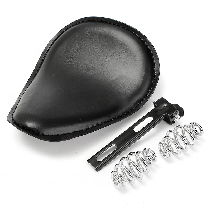 

3 inch Leather Motorcycle Sportster Chopper Bobber Custom SOLO Spring Bracket Seat