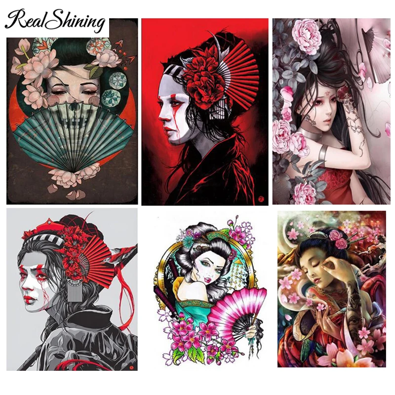 Geisha Needleworks 5d Diy Diamond Painting Cross Stitch Woman Warrior