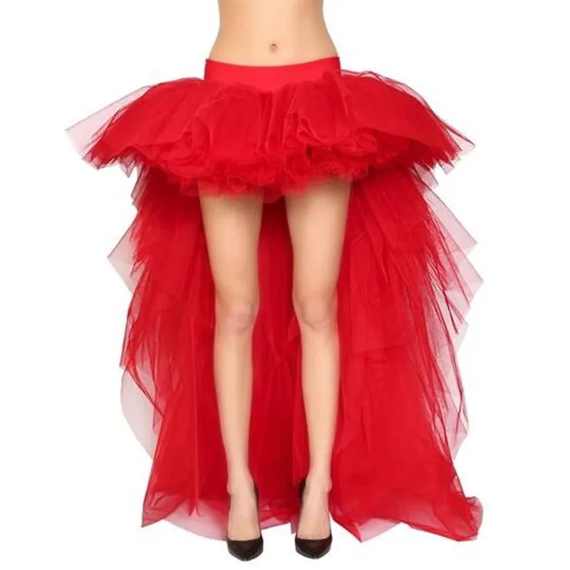 red tulle mini skirt