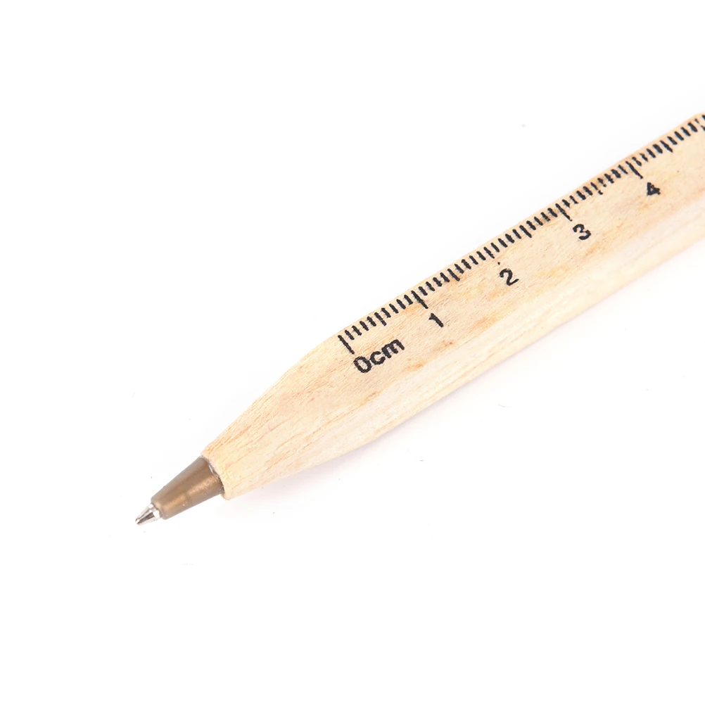 1 шт. ручной работы деревянная экологическая линейка дизайн ручной DIY многофункциональная шариковая ручка