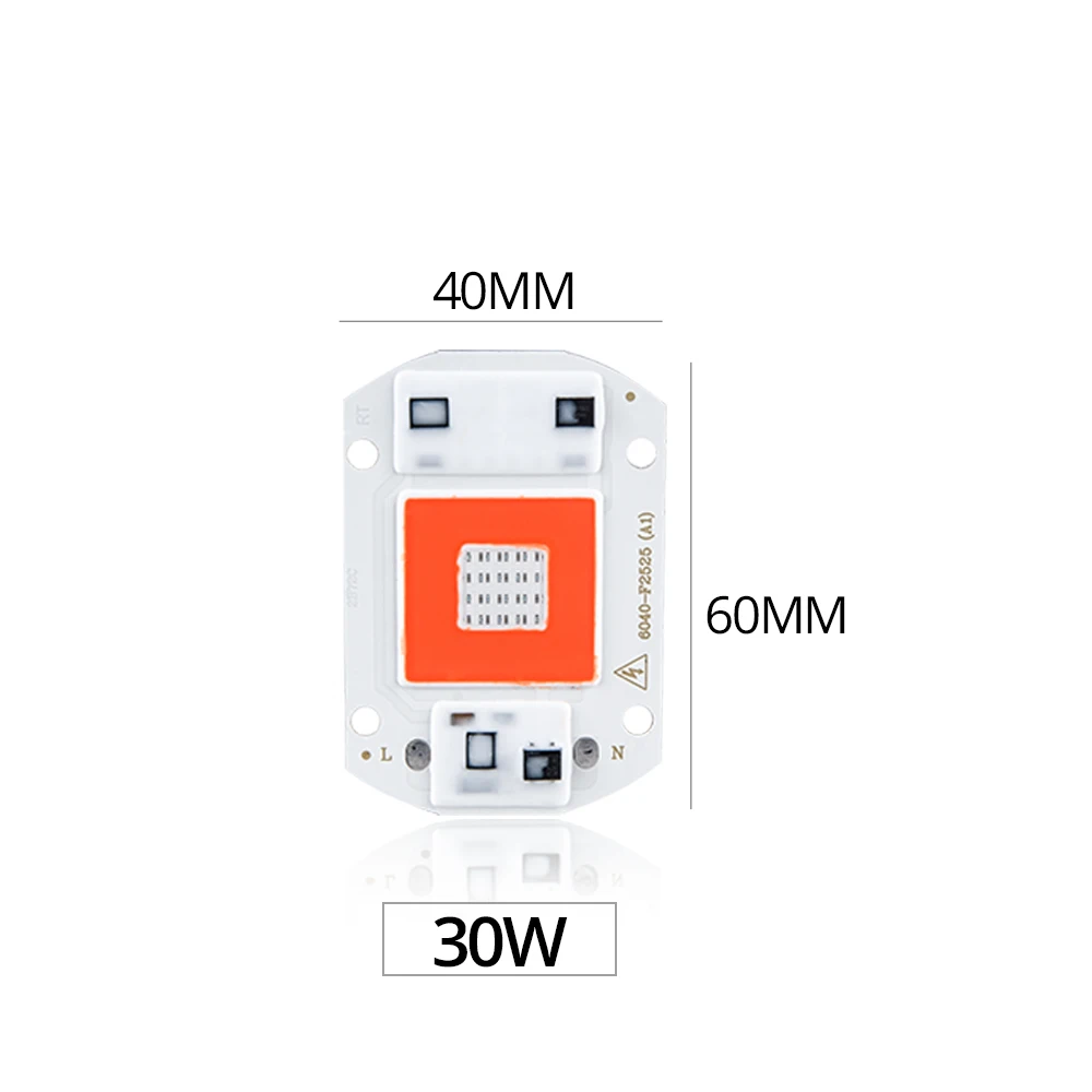 Foxanon полный спектр COB светодиодный Grow светильник чип-диод 50 Вт 30 Вт, 20 Вт, 110/220V для роста растений рассеивателем для гидропонных парников и оранжереи, семена цветов - Испускаемый цвет: 30W