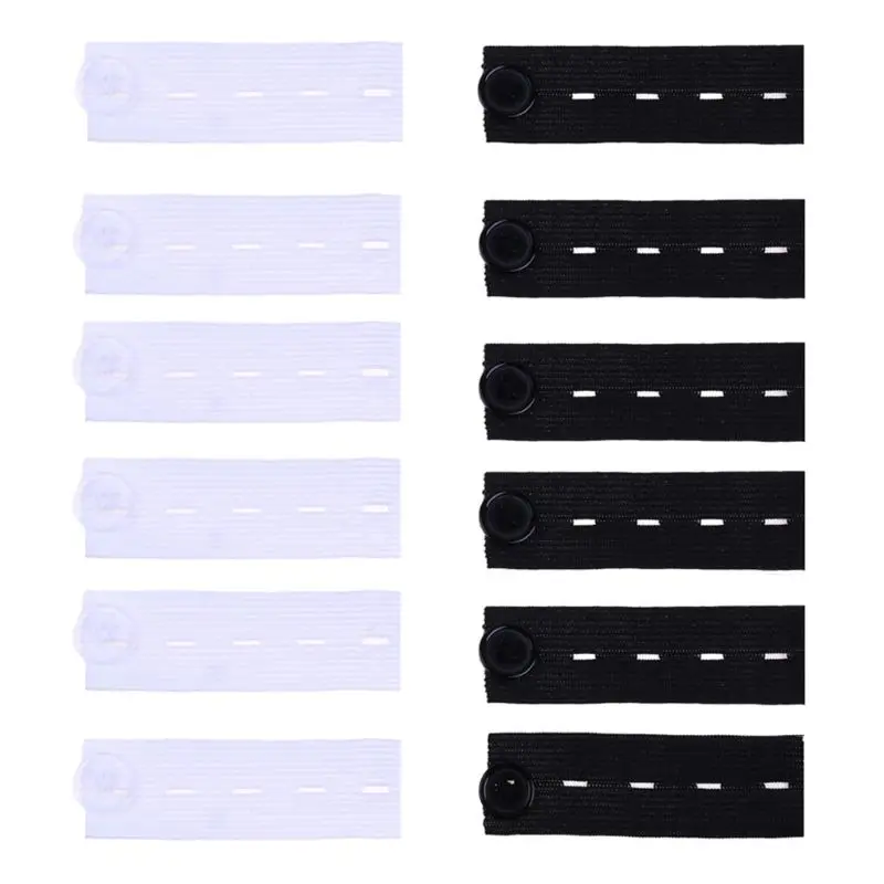6Pcs/Set Skirt Trousers Jeans Pants Waist Expander Waistband Extender