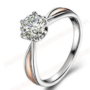 

Elegant Female Ring 1Ct Round Cut Synthetic Diamonds Ring Solid 925 Sterling Silver Ring White Gold Color Engagement Ring