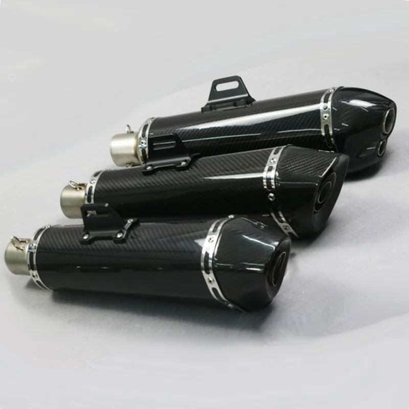 

51mm Inlet 3 type 470mm Le Universal Motorcycle Exhaust Modified Muffler Racing Sport Bike Pipe Carbon Fiber Exhaust AK090