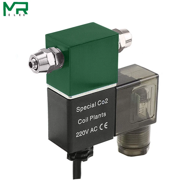 Wyinaquarium 1,6 W 110 V-220 V CO2 Магнитная электромагнитный клапан Регулятор низкого Температура CO2 аквариума Электрический электромагнитный клапан - Цвет: green