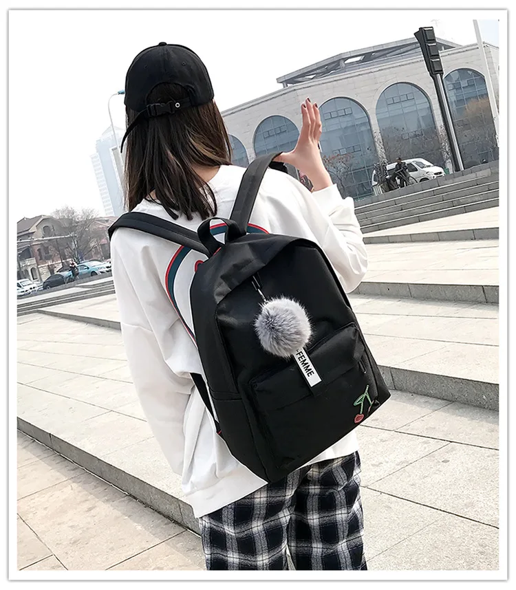 С милым принтом для девочек-подростков рюкзак женский Школьный для подростков школьник Нейлон рюкзак  женщины сумку дух колледжа