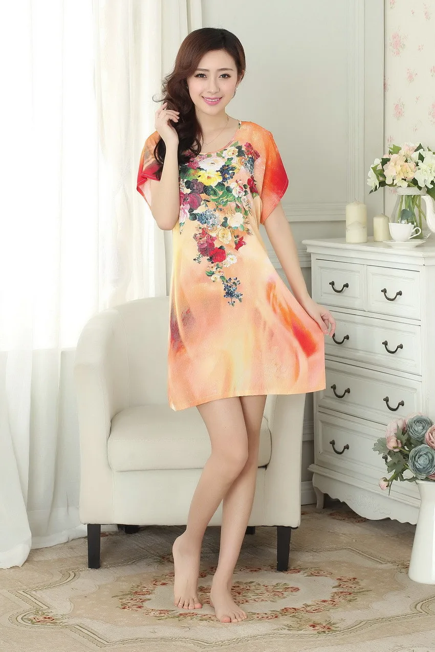 Шанхай история Новое поступление Лидер продаж модная Домашняя одежда женская пеньюар с цветочным принтом Ночная рубашка пижамы S0129
