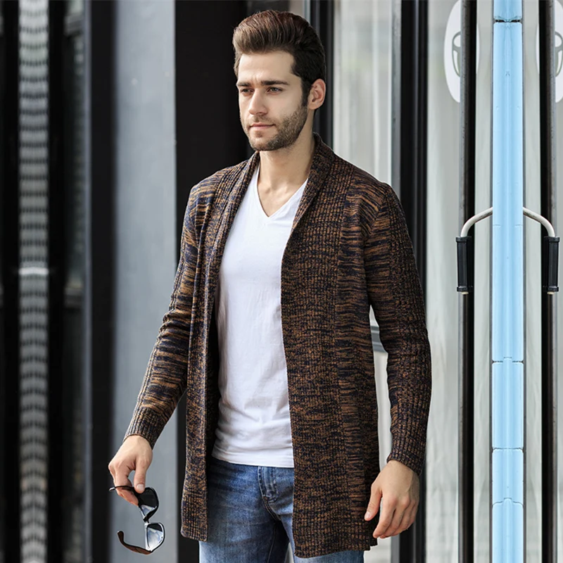 Buy Men's Long Sweater Coat Handsome Casual Cardigans