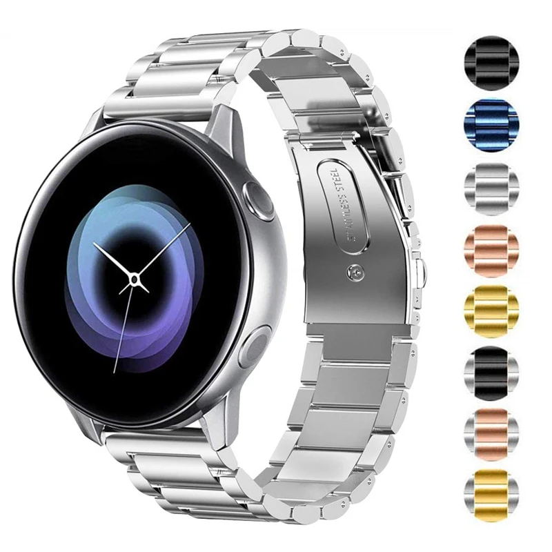 

20mm Stainless Steel Band for Samsung Galaxy Watch Active 40mm strap for Samsung Gear Sport / S2 Classic/Galaxy Watch 42mm Bands