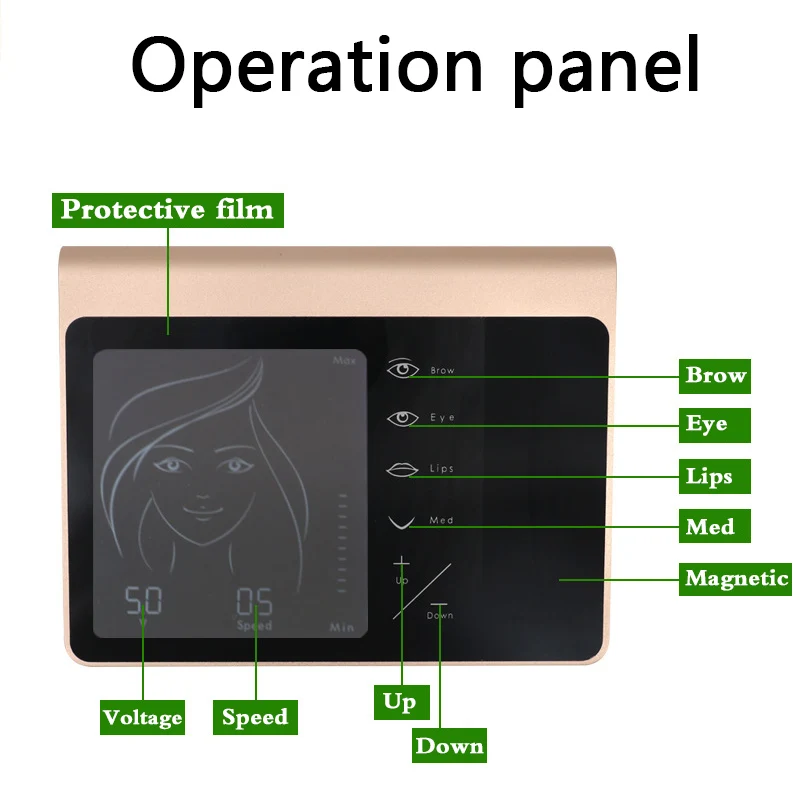 

Permanent Makeup Machine gold with Rechargeable Battery Touch Screen Kit for Eyebrow Lip Eyeliner machine with tattoo machine