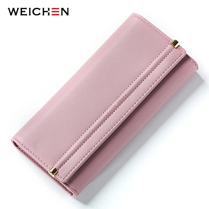 WEICHEN Brand Designer Women Wallet Many Departments Long Card Holder Female Wallets Concise ...