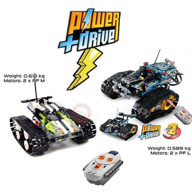 

NEW RC TRACKED RACER TECHNIC Car fit technic city Car Electric Motor Power function Model Building Block bricks DIY Toys gift