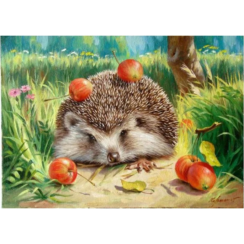 

Frameless Hedgehog Animals DIY Painting By Numbers Kits Acrylic Paint By Numbers Drawing Canvas Painting For Home Wall Art Decor