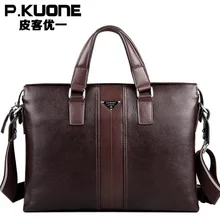 P. kuone модный портфель, мужские сумки-мессенджеры из натуральной кожи, мужские сумки для ноутбука, мужская сумка M0011
