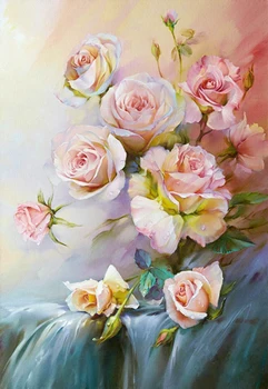 

New No Printed Unfinished R Thread Cross Stitch Sets Handmade Embroidery Needlework Kits Dreaming Flower Basket