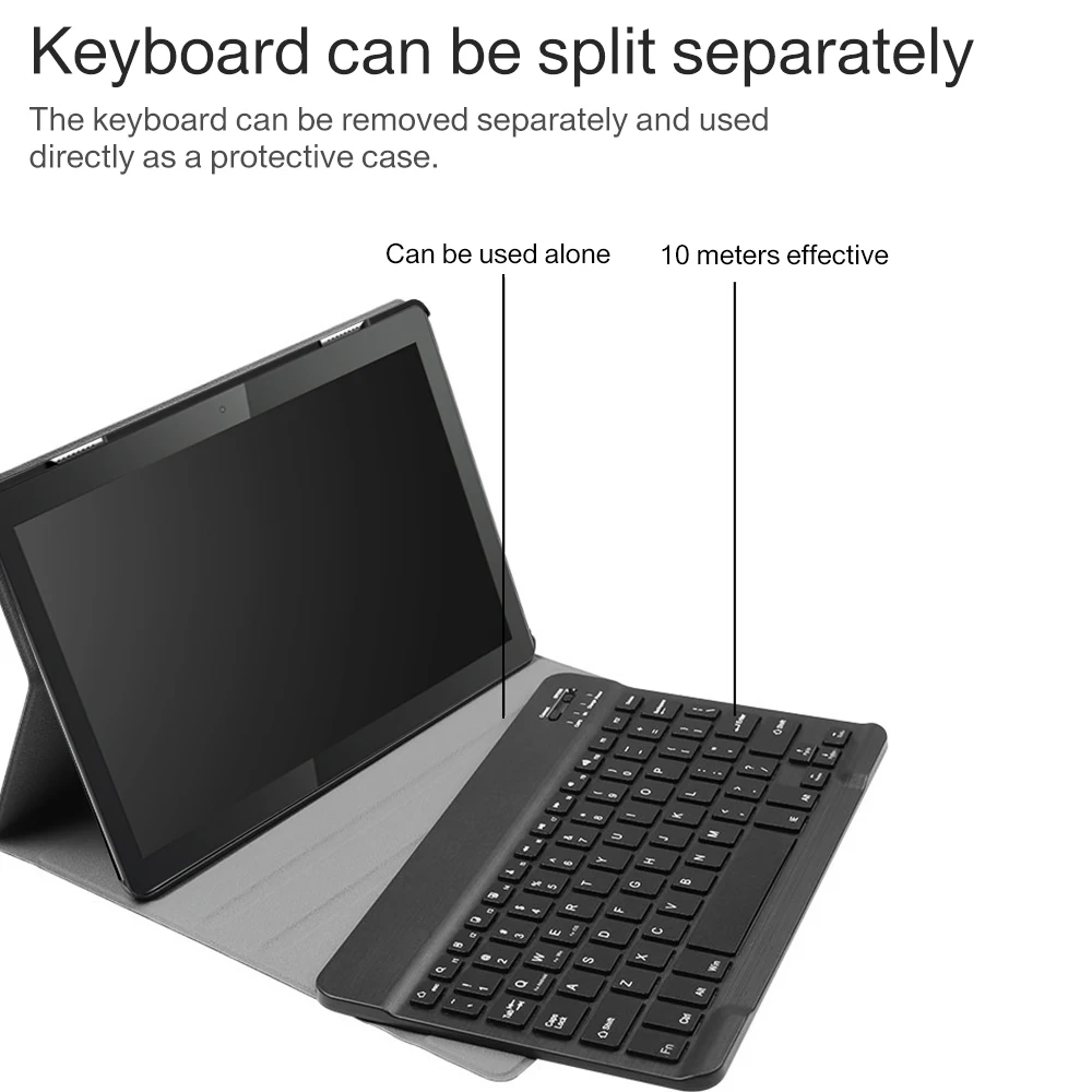  Keyboard Case for Lenovo Tab M10 TB-X605F TB-X605L Removable Detachable PU Leather Bluetooth Keyboa
