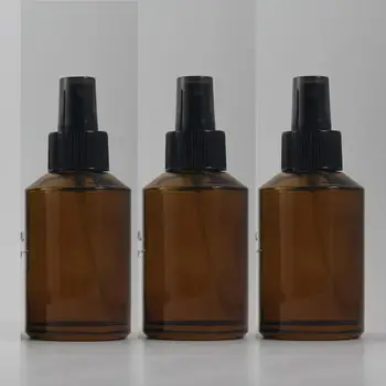

125ml amber/brown Glass travel refillable perfume bottle with black plastic atomizer/sprayer,perfume container