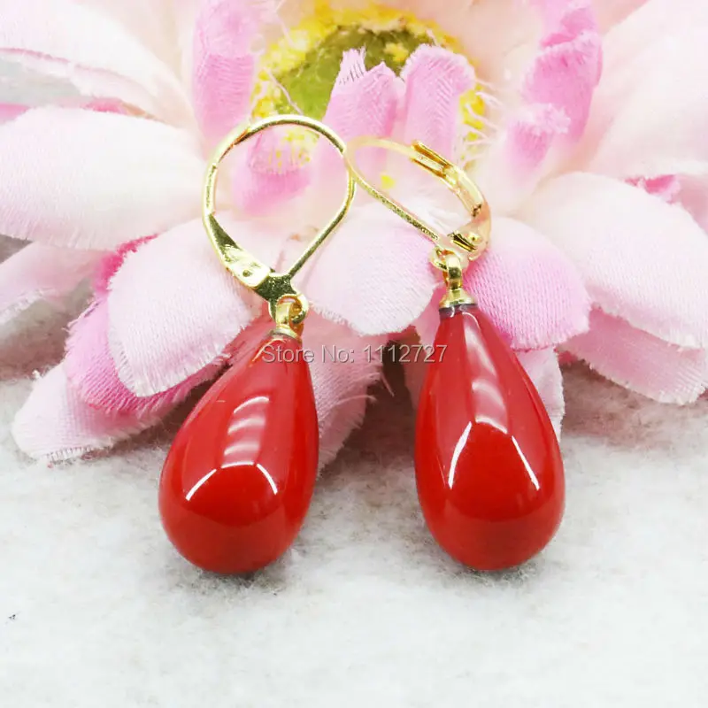 

High Quality Natural Red Shell Pearl Earrings Ear Studs Eardrop Water Tears Wedding Women Girls Gifts Jewelry making 10x18mm