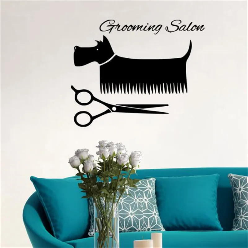 IDFIAF Comb Scissors Wall Art Decal Sofa Background Decoration Beauty