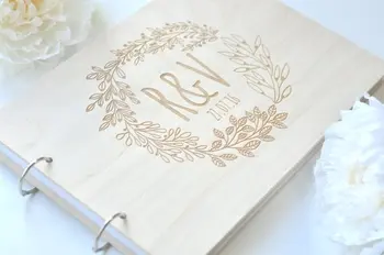 

personalize Floral wedding Guest Book Photo Guest Book photo album Sign in book wreath engagement Guestbook photo ablums