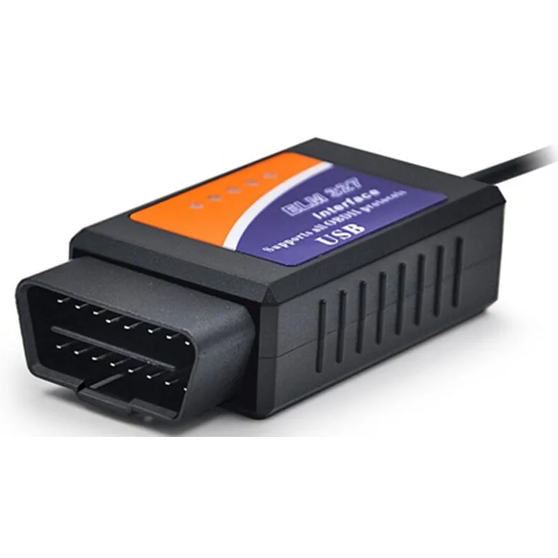 Лидер продаж 2019 автомобильный диагностический сканер V2.1 OBDII OBD2 II ELM 327 USB Супер с